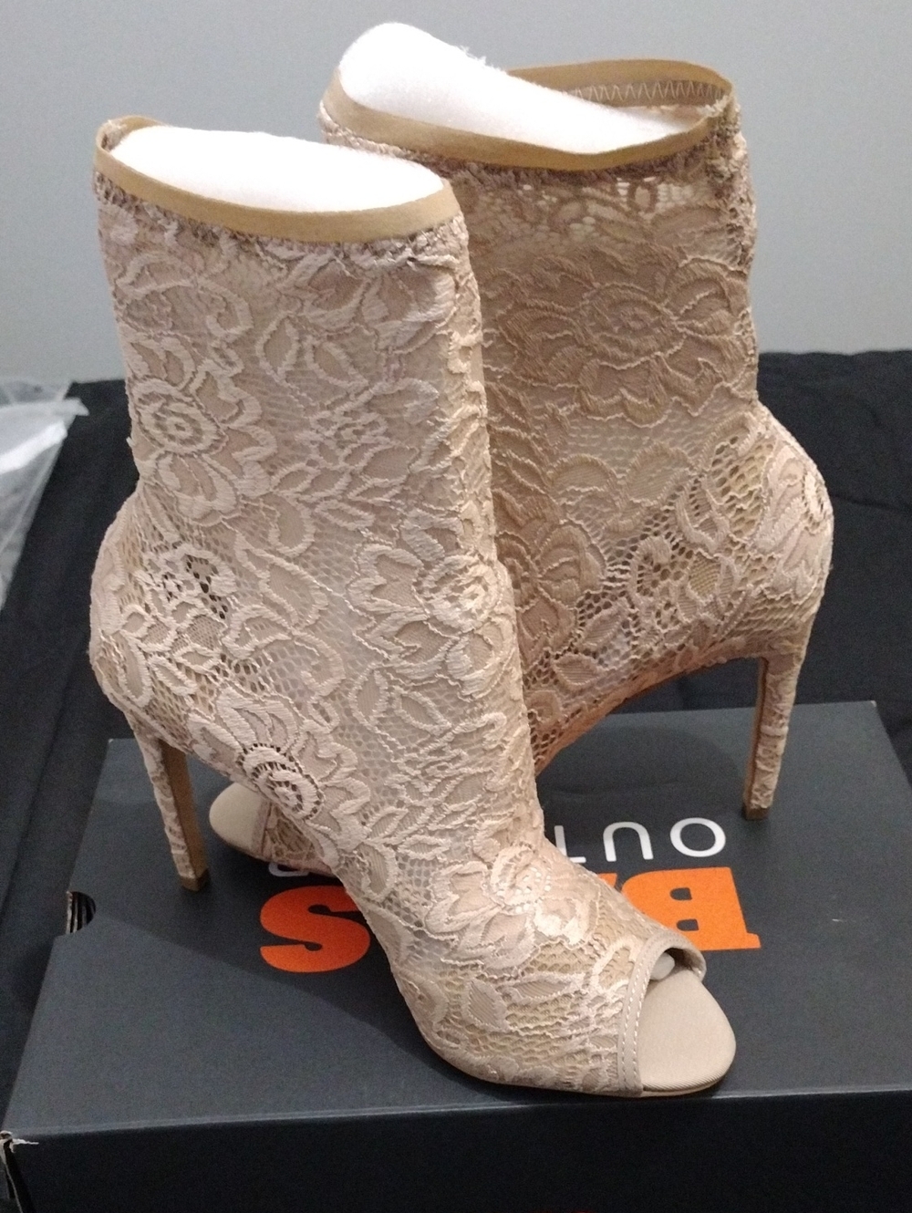 Charles David Lace Stretch Booties
